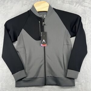 Antigua Generation‎ Bomber Jacket Full Zip Black Gray  Women's Size Medium M NWT